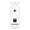 RiteAV CAT6A Coax Rocker Insert Wall Plate Module [White]