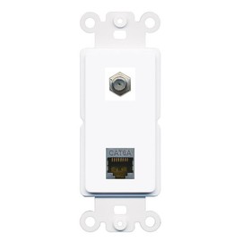 RiteAV CAT6A Coax Rocker Insert Wall Plate Module [White]