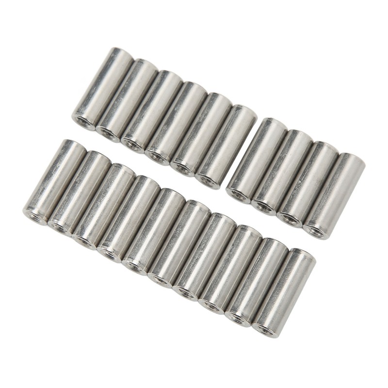 20Pcs M6 Female Thread Coupling Nut Practical Rustproof Stainless Steel