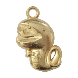 Daio Seisakusho Zodiac Amulet Strap, Lucky Charm, Gold, Die-cast Netsuke Rope, Comes with Card, Made in Japan, Pop-Style Chinese Zodiac, 1 piece, Brass, Moonstone agate, no jewels moonstone