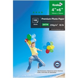 KOALA Inkjet Satin/Oyster Photo Paper 6x4 inch 15x10 cm 250gsm 100 Sheets with Premium Satin Advanced Resin Coated for Canon Hp Epson Inkjet Printer