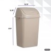 Superio Large Kitchen Trash Can 13 Gallon Beige Swing Top