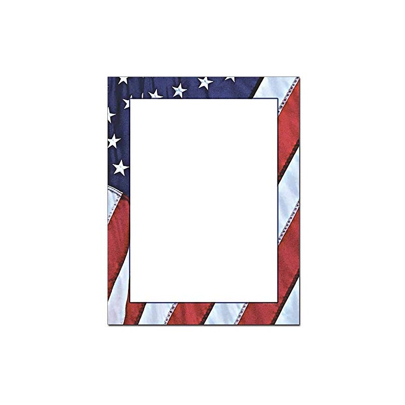 Flag Border Letterhead Laser & Inkjet Printer Paper (100 Pack)