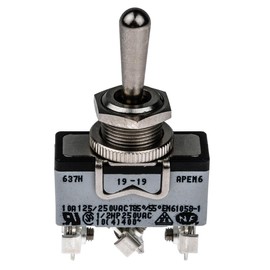 APEM - 637H - Toggle Switch, SPDT, 10A, 250VAC, Panel