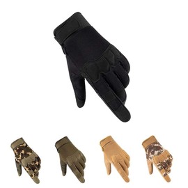 HYCOPROT Tactical Full Finger Gloves, Touchscreen Motorcycle Breathable Lightweight Tactical Gloves Outdoor Military for Shooting, Hunting, Motorcycling, Climbing (Black-1, Medium)