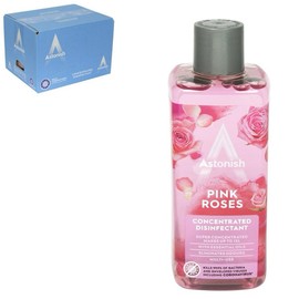 Astonish Concentrated Disinfectant - Roses 300ml, Effective Kills 99% of Bacteria, Effective Against Viruses cleaner long-lasting freshness multi-surface cleaner home freshener fabric deoderizer odor defense fresh scent all-purpose home sink