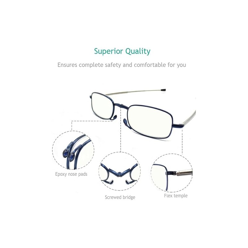 sevenplus 3 Pack Reading Glasses Blue Light Blocking, Anti UV