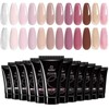 Beetles Poly Nail Extension Kit, 12 Colors Pink Nude Poly
