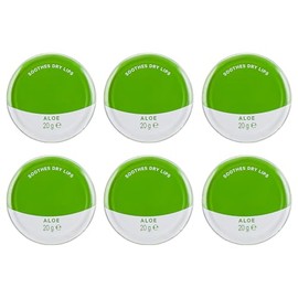 6 Pack Aloe Vera Lip Balm - Petroleum Jelly 20g Tin In Original, Coco Butter, Alo Vera & Rosy Flavors Ideal for Soothing, Moisturizing, and Protecting Dry or Cracked Lips Sold By Zinnia