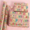 Aimyoo Colorful Birthday Wrapping Paper Roll - 17 Inch X
