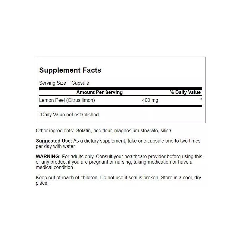 Swanson Full Spectrum Lemon Peel 400 mg 60 Capsules