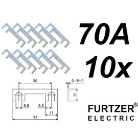 Car Strip Fuses Blade Fuses TFS01 Pack of 10 25A 30A 40A 50A 60A 70A 80A 100A 120A 125A 150A 36V Max. Current: 070A Amp