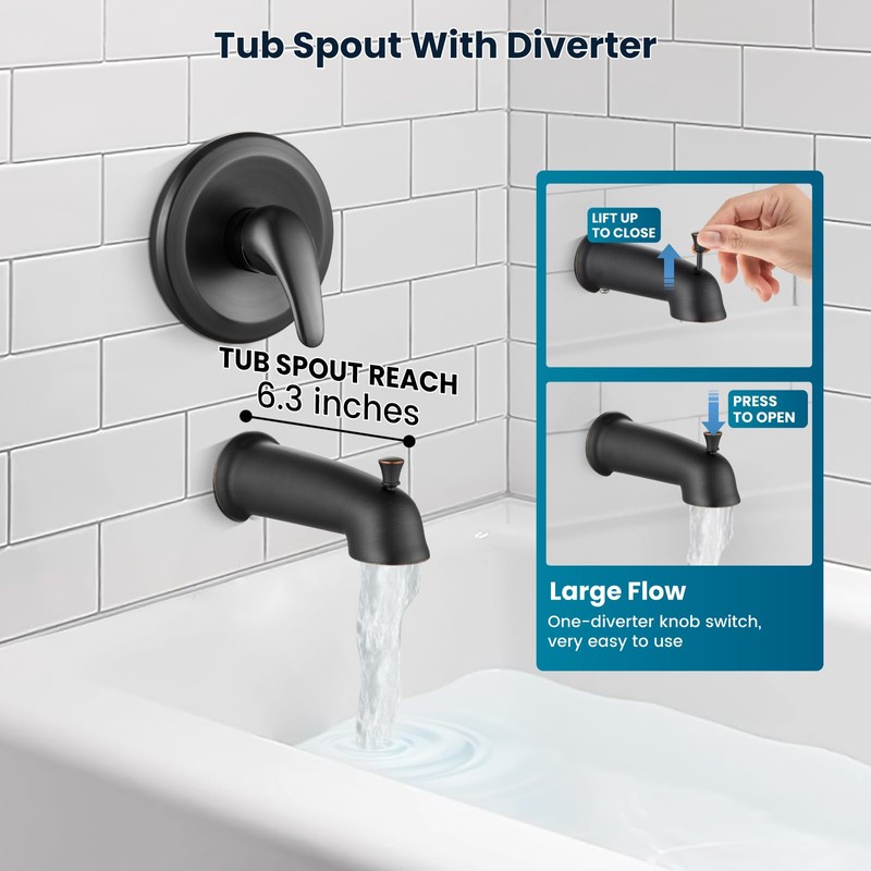 gotonovo Bathroom Shower Head Kit High Pressure Combo System Shower