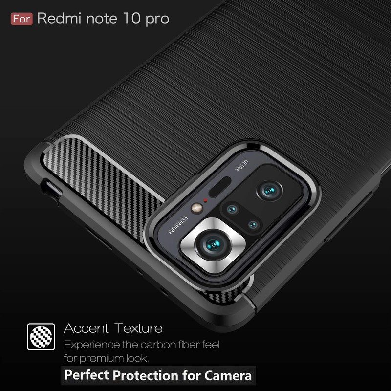 CruzerLite Case Compatible with Redmi Note 10 Pro Case, Carbon