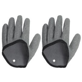 PATIKIL Fishing Gloves for Man, 2 Pack Fisherman Professional Catch Fish Gloves Non-Slip Puncture Resistant Waterproof Fillet Glove for Handling Catching Cleaning, Grey(Left)