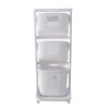 Laundry Basket, 3 Tiers Storage Basket Plastic Clothes Hamper Movable