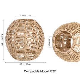 Holibanna Imitation Rattan Lampshade Farmhouse Hallway Lighting Lampshade Wicker Woven Lamp Cover Shades Imitation Rope Grass and Vines Light Shade