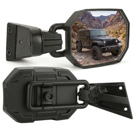 SUNPIE Doors-Off Mirrors for Jeep Wrangler JK JKU 2007-2018, Wider View Doorless Side Mirrors with Stable, No-Vibration Design, Reduced Wind Noise, Compatible with No Door and Half Door