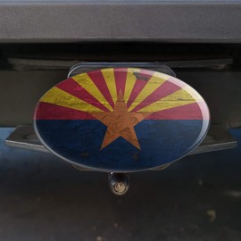 Graphics and More Rustic Arizona State Flag Distressed USA Oval Tow Trailer Hitch Cover Plug Insert