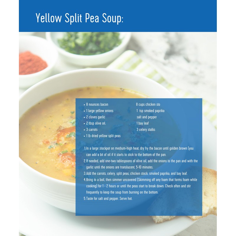 Yellow Split Peas | 1 LB | Non-GMO | Vegan