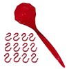 Red Plastic Punch Bowl Ladle & 12 Punch Cup Hooks