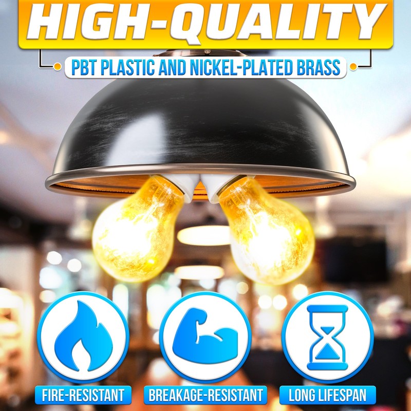 4Pcs Twin Light Bulb Splitter - CFL Double Light Socket