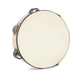 LIEKE Tambourine for Adult kids 8 Inch Goatskin Hand Held Drum with 6 Pairs Double Row Metal Jingles for Church Music Classroom Dance Party Game Props (8 inch)