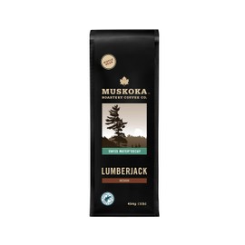 Muskoka Roastery Coffee, Lumberjack, Decaf Medium Roast, Whole Bean Coffee, 454g