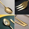 HOMQUEN Gold 10-Piece Serveware Cutlery Set, Stainless Steel Serving Utensil