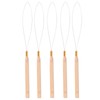 Hair Extension Loop Needle Kit 5Pcs Beaderwooden Handle Tool Wooden