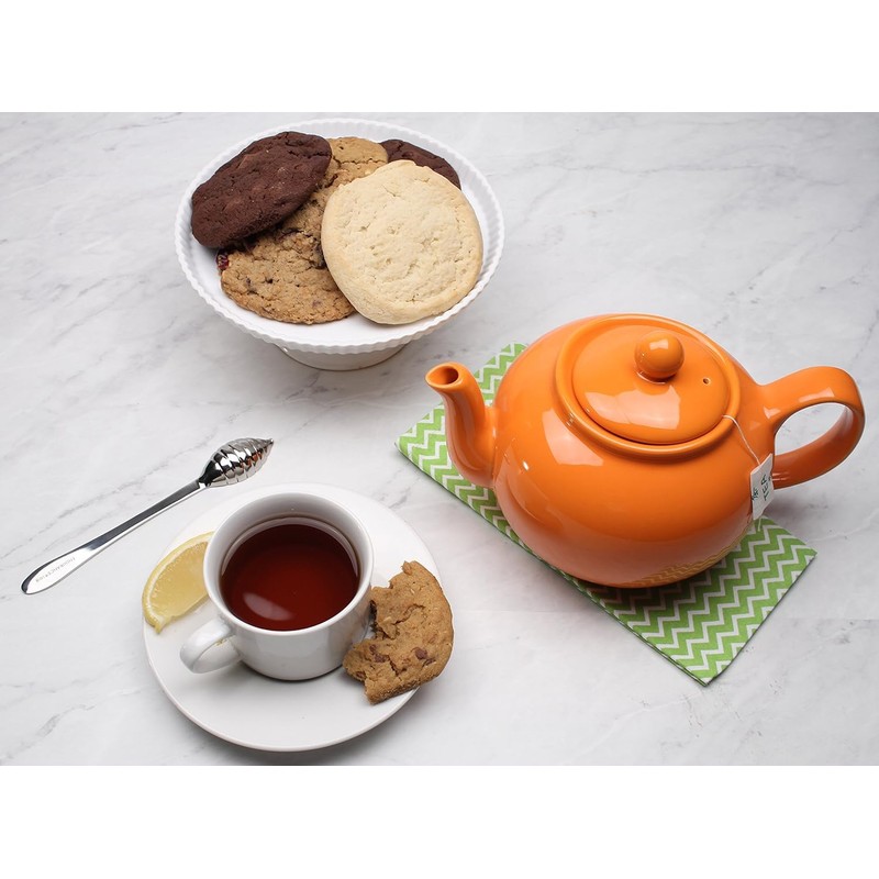 RSVP Large Stoneware Chai Teapot -Microwave & Dishwasher Safe -