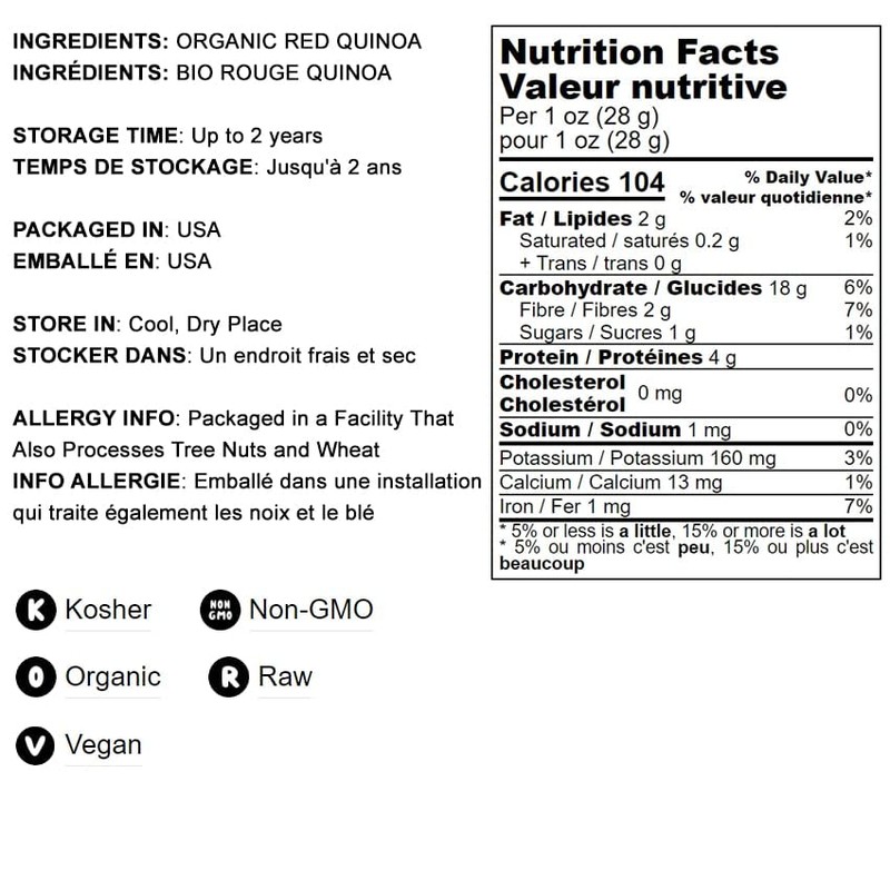 Food to Live Organic Red Quinoa, 10 Pounds – Non-GMO,
