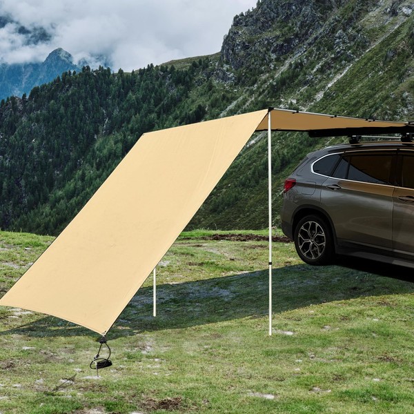 JUST-V 6.6X8.2ft Awning Wall (Front) Waterproof Windbreak Extension for Vehicle