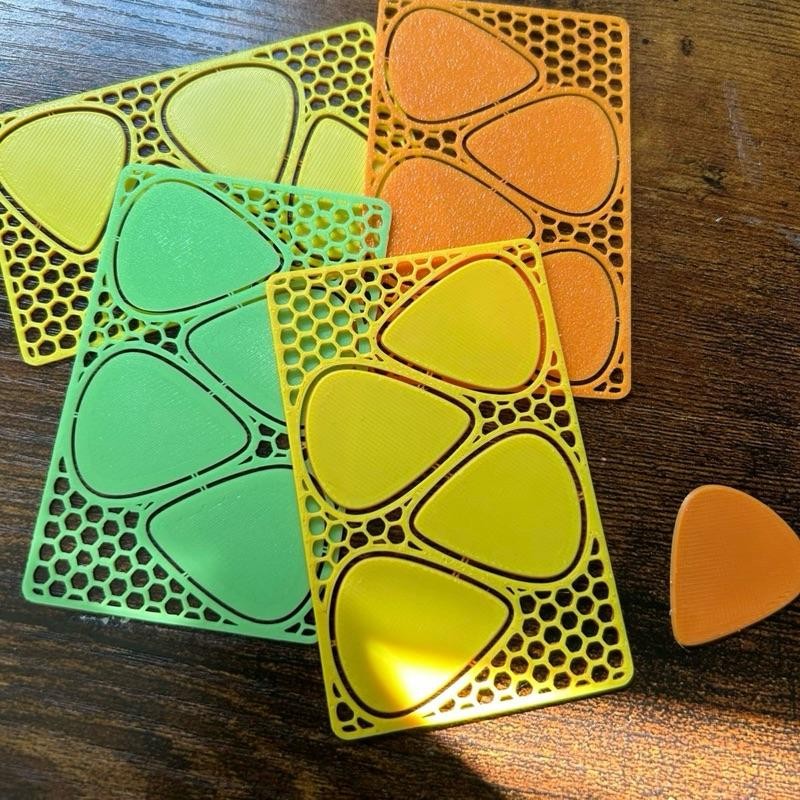 Slim Wallet Guitar Picks - Portable 3D Printed Pick Set