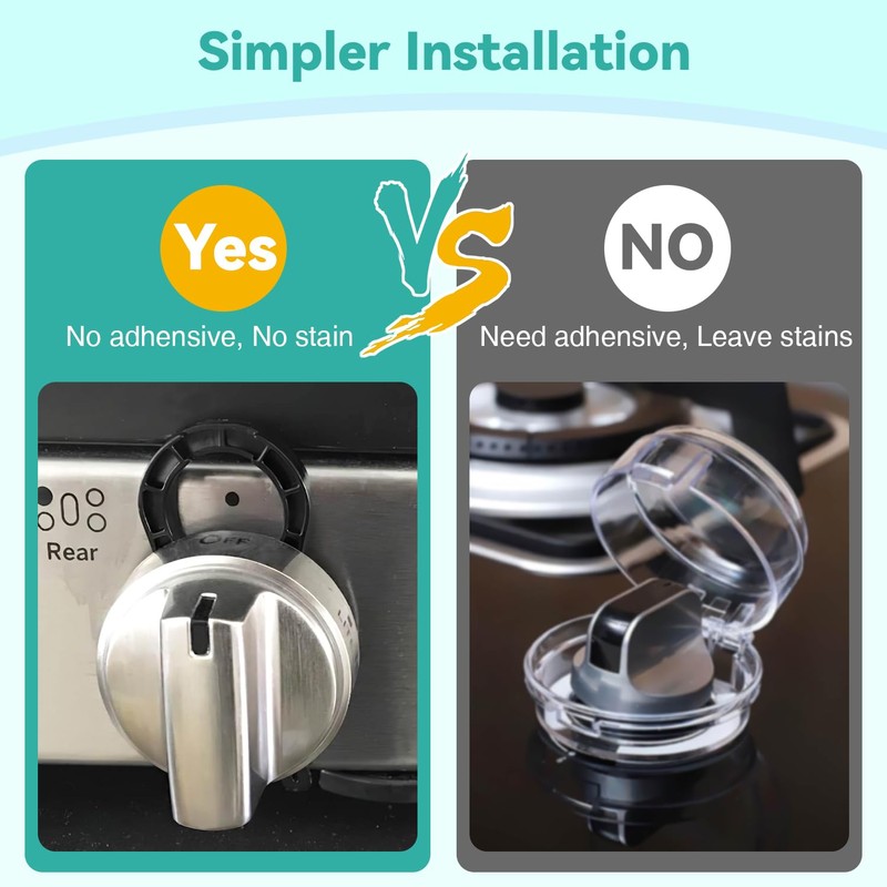 Gas Stove Knob Locks Protecting Kids and Pets; Oven Knob