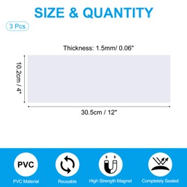 PATIKIL 12"x4" Magnetic Vent Cover, 3 Pack Floor Wall Air Registers Cover High Strength Magnetic Vent Blocker for Home RV HVAC Fireplace Furnace, White