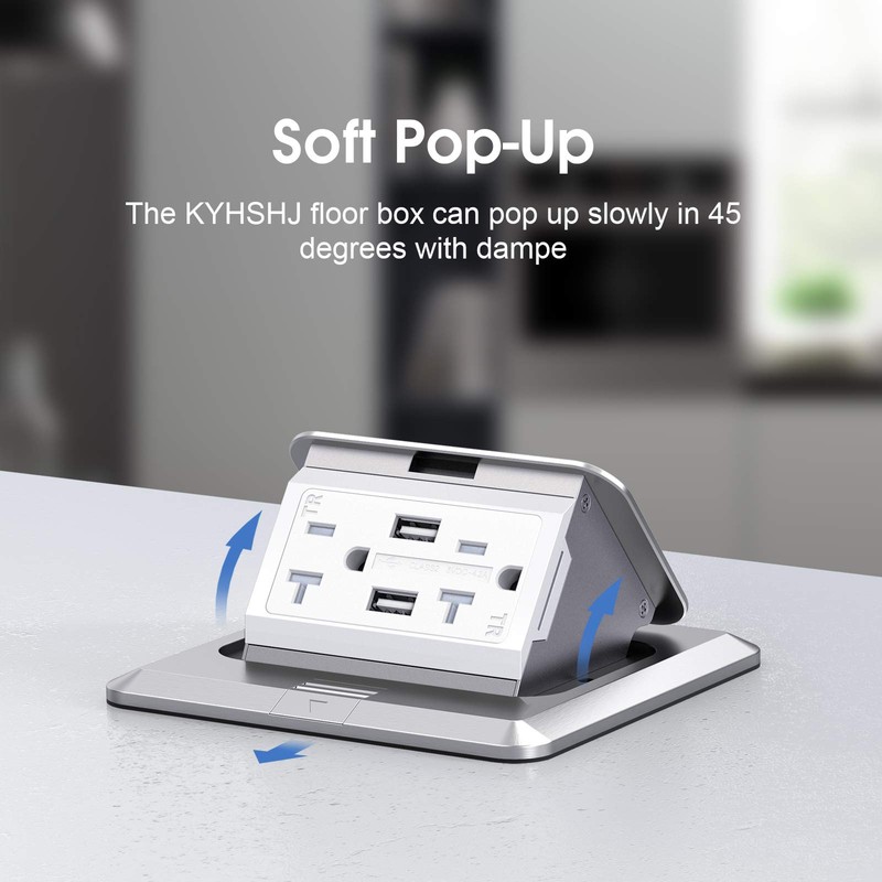 KYHSHJ 4.8A USB Chargers Pop Up Floor Waterproof Electrical Outlet