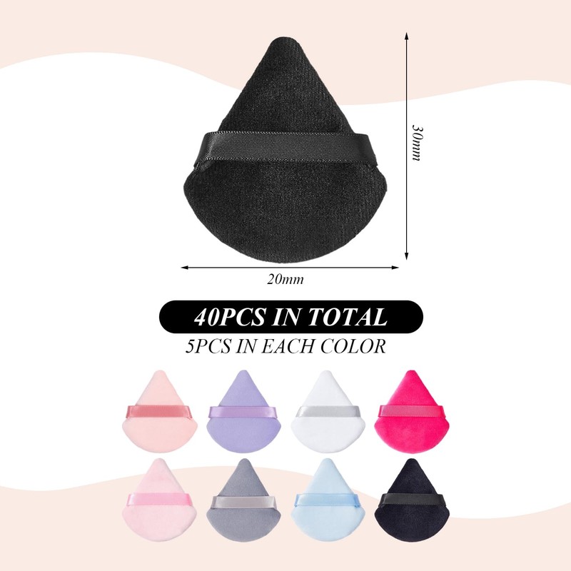40 Pieces Of Triangle Puff, Makeup Sponge, Mini Puff, Makeup
