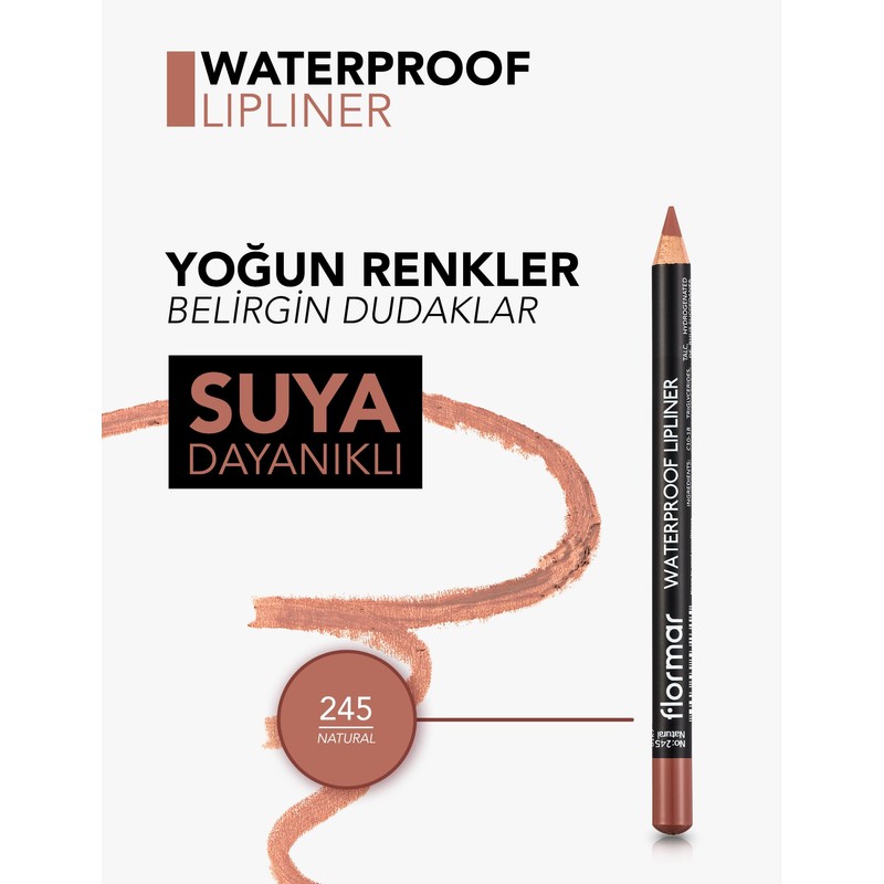 Flormar Lipstick Waterproof Lip Liner Natural 8690604567607 4700037-245 One Size