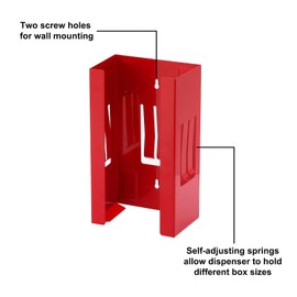 CASOMAN Magnetic Glove/Tissue Dispenser, 8LBS Capacity, Red Glove Dispenser Wall Mount, Glove Box Holder, Glove Holder for Wall Mount, Magnetic Glove Box Holder, Not Include Gloves