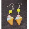 Unbranded Ice Cream Cone Dangle Earrings (Yellow Heart)