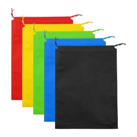 Hopzab 5 Pcs Drawstring Storage Bags Portable Dustproof Cloth Bag Pouch Universal Non-Woven Packing Organizers Tote Bags for Daily Home Travel Use,Toy Shoes Boots High Heel Socks