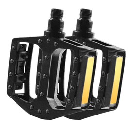 Bicycle Pedals 9/16 Inch Aluminium with Reflectors Non-Slip MTB Bicycle Pedals Set for Road Bike, Mountain Bike, E-Bike (B)