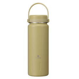 CBJAPAN SANTECO Water Bottle, Beige, 16.9 fl oz (500 ml), Direct Drinking, Vacuum Insulated, Stainless Steel Bottle with Handle