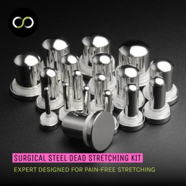 Stretch It - Ear Stretching Kit, Surgical Steel Dead Stretching Kit, Professional Gauges for Ears, Hypoallergenic Plugs, Pain-Free for Beginners, Gradual Increments (2 x 1mm - 5mm) (18g - 4g) (18pc)