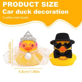GXGM 2 Pieces Squeaky Duck for Weddings, Wedding Gift, Funny, Bride and Groom, Rubber Duck, Mini Couple Duck for Ceremony, Souvenir, Marriage Blessing, Elegant Heartwarming Gift
