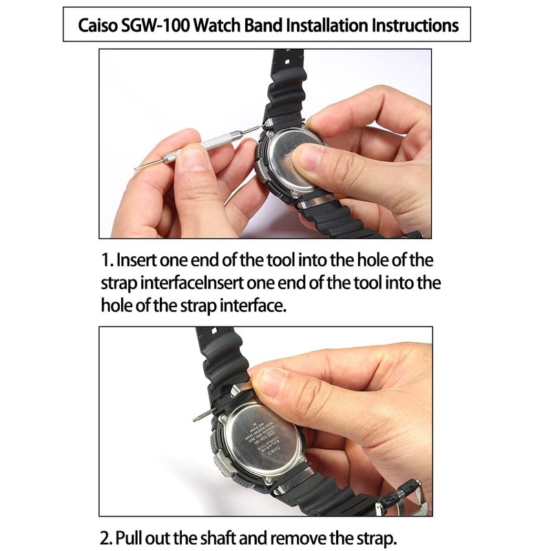 XBHSW Resin Strap Compatible with Casio SGW100 SGW-100 Mens Sports