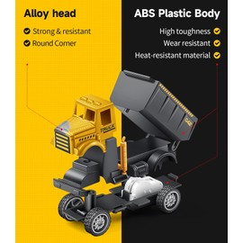 Geyiie Alloy Small Construction Cars Vehicles, Die Cast Mini Construction Truck Toys, Heavy Duty Bulldozers Excavator Cement Dump Toys Outdoor Easter Gifts for Kids Toddler