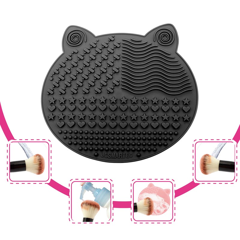 [2-Pack] Makeup Brush Cleaning Mat, Cute Cat Ear Design Silicone