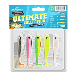 Lieblingsköder, 5 Rubber Fish for Zander Fishing, 7.5 cm, Zander Bait, Perch Bait, Pike Bait, Trout Bait